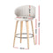 4 x Leather & Wood Bar Stools – Contoured Dining Style B