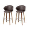 2x Artiss Bar Stools Dining Chairs Contoured Leather Wood Stool