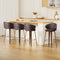 4 x Leather & Wood Bar Stools – Contoured Dining Style A