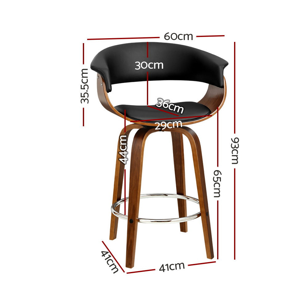 Callan Wooden Bar Stools – Black – Set of 4
