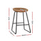 2 x Leather Metal Bar Stools – Kitchen Counter, Brown Finish