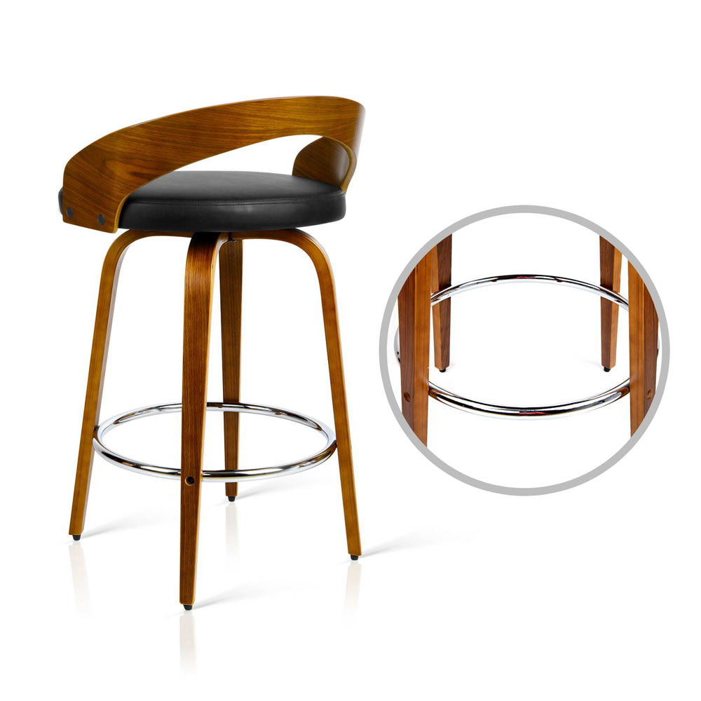 Serano Walnut Bar Stools – Brown / Wood – Set of 2