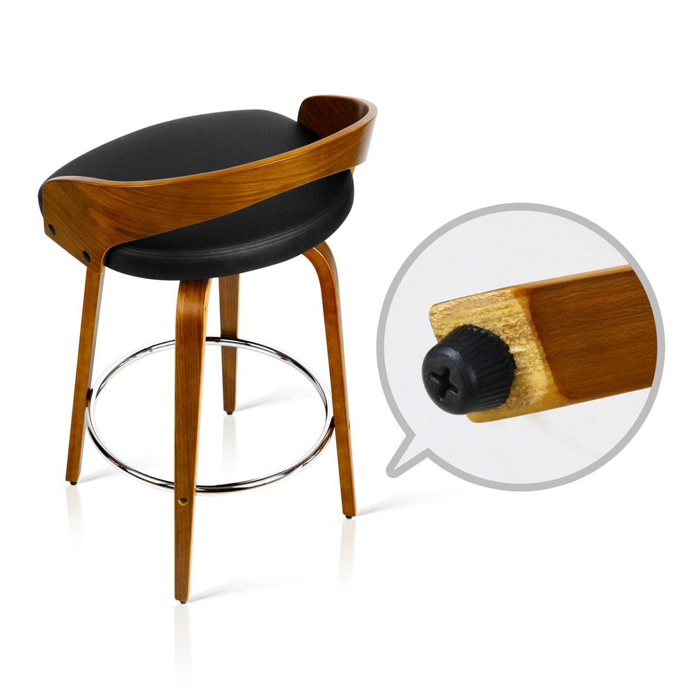 Serano Walnut Bar Stools – Brown / Wood – Set of 2