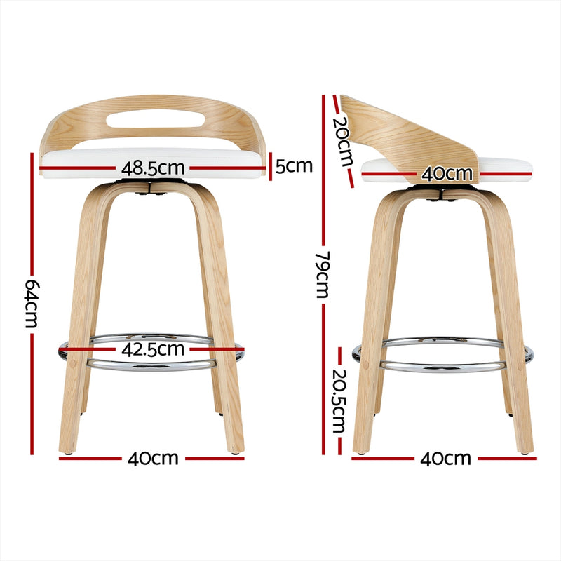 2 x Swivel Bar Stools – Low Back Cushion
