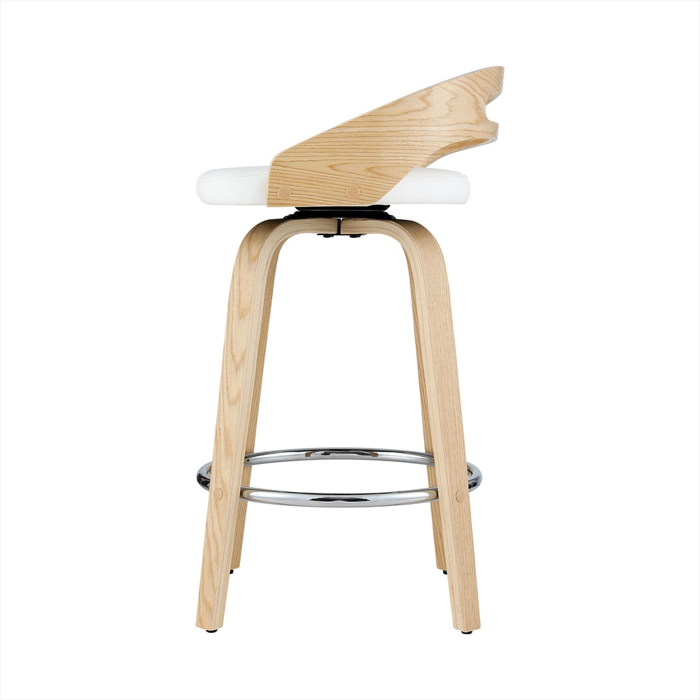 Ashford Swivel Bar Stools – White – Set of 2