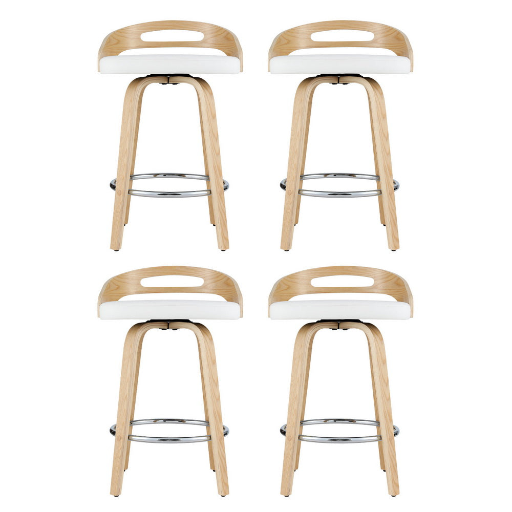 Tavern Swivel Bar Stools – White – Set of 4