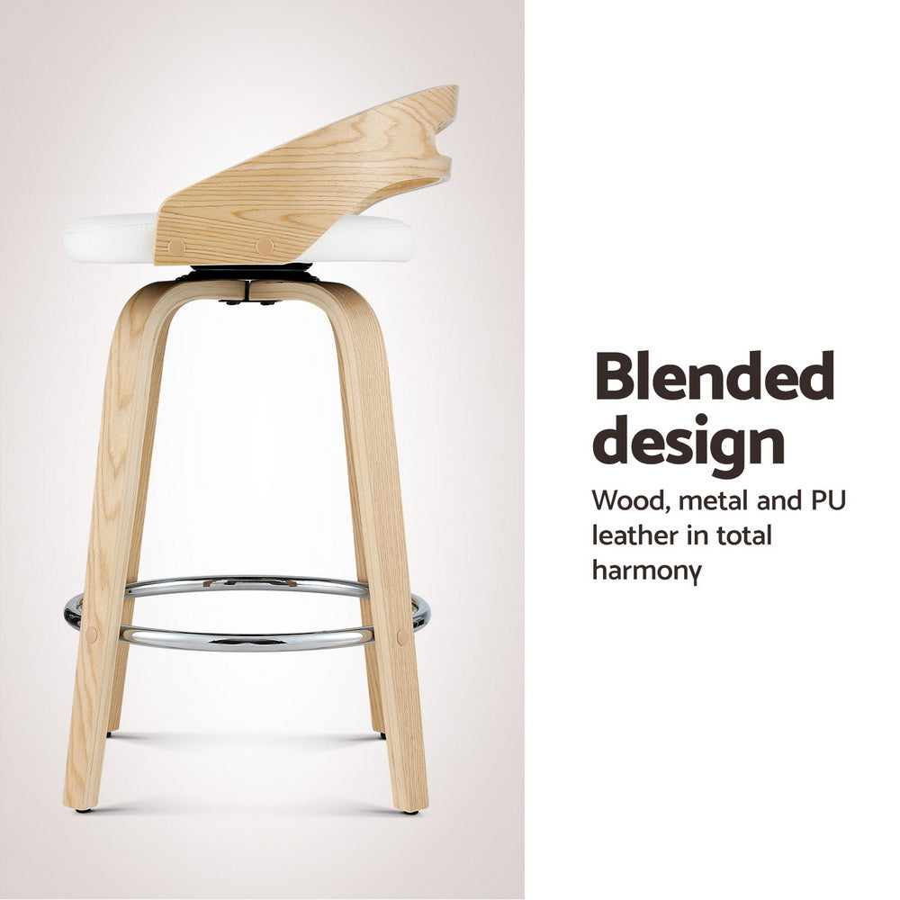 Tavern Swivel Bar Stools – White – Set of 4