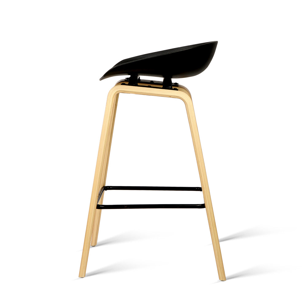 Bentley Wooden Bar Stools – Black – Set of 4