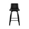 Set of 4 - Wooden Leather Bar Stool - Black