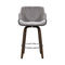 Velvet Bar Stool - Grey and Wood