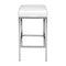 Set of 2 - Leather Backless Bar Stools - White and Chrome