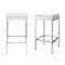 4 x Metal Bar Stools – White with Leather Padding