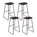 Cove 4x Bar Stools Leather Padded Metal