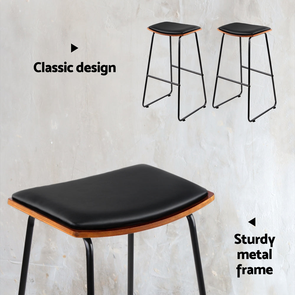Porter Industrial Bar Stools – Black – Set of 4