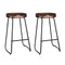 Artiss Set of 2 Backless Elm Wood Bar Stools 75cm - Black