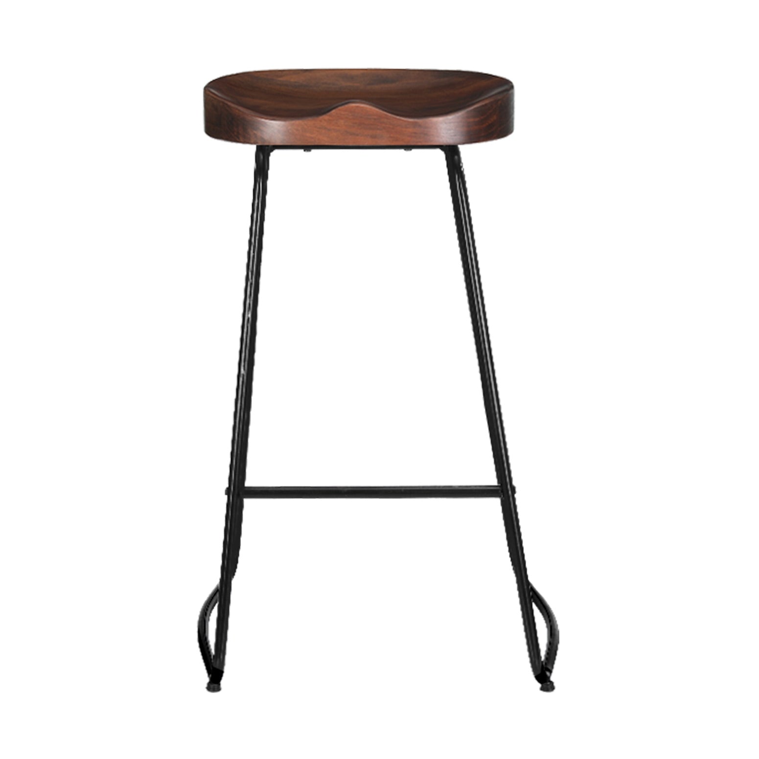 Serano Industrial Bar Stools – Brown & Black – Set of 2