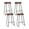 Artiss Set of 4 Elm Wood Backless Bar Stools 75cm - Black