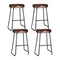 Artiss Set of 4 Elm Wood Backless Bar Stools 65cm - Black and Dark Natural