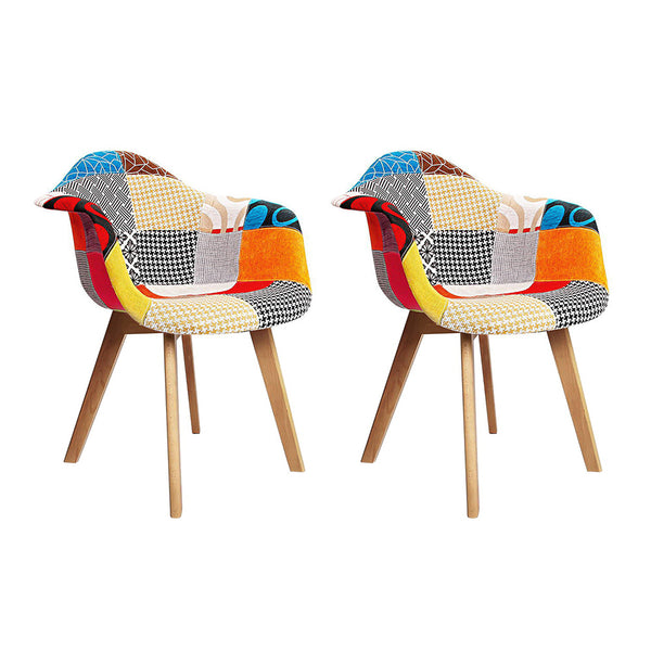 Artiss Set of 2 Fabric Dining Chairs