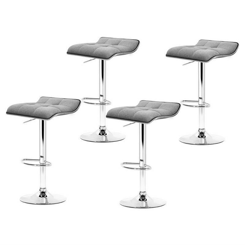 4 x Linen Bar Stools – Padded with Gas Lift