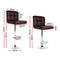 Set of 2 - Leather Gas Lift Bar Stools - Chocolate & Brown