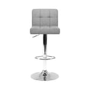 Set of 2 - Fabric Swivel Bar Stools - Grey