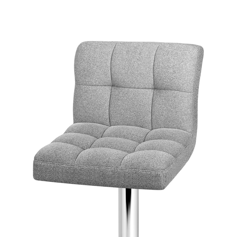 Set of 2 - Fabric Swivel Bar Stools - Grey