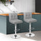 Set of 2 - Fabric Swivel Bar Stools - Grey