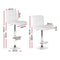 4 x Leather Bar Stools – Gas Lift Base, White Finish