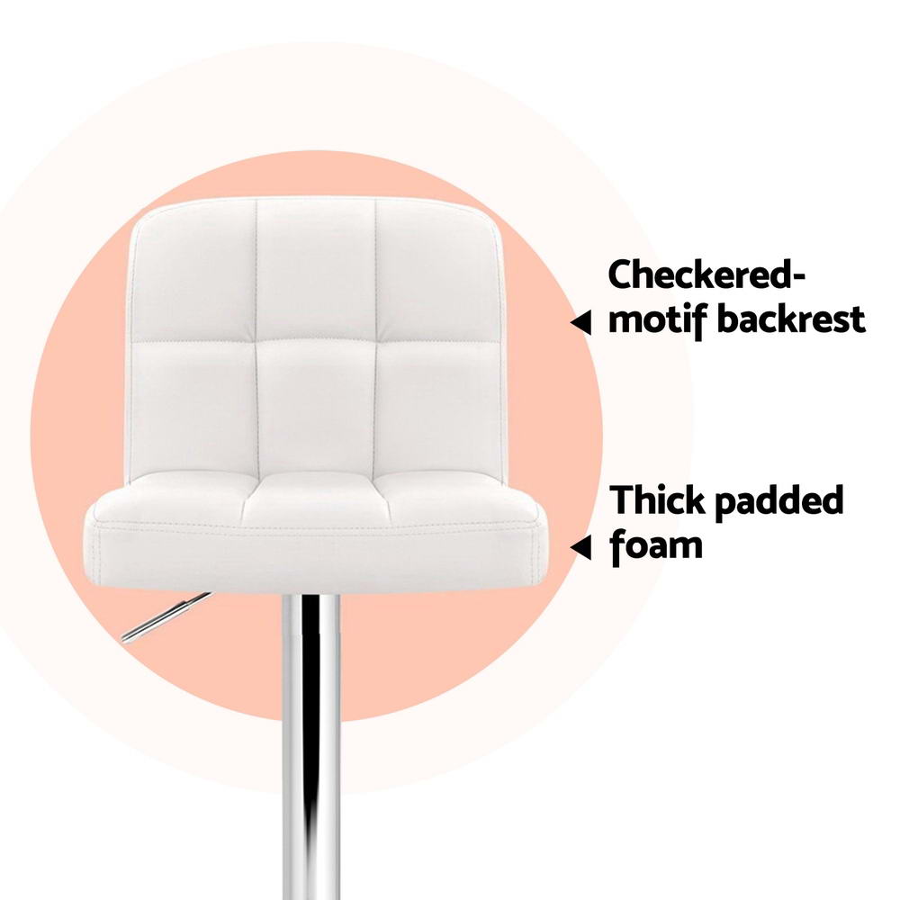 Maxim Gas Lift Bar Stools – White – Set of 4