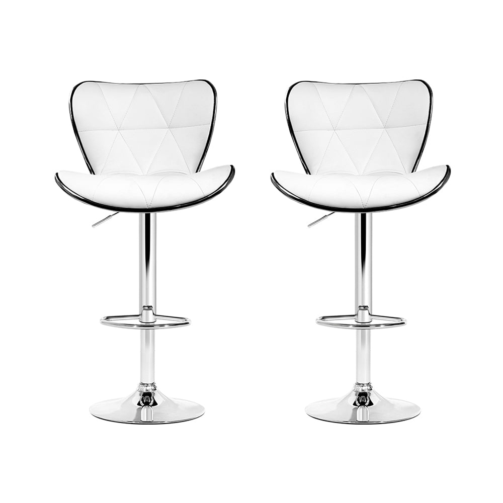 Halston Patterned Bar Stools – White – Set of 2