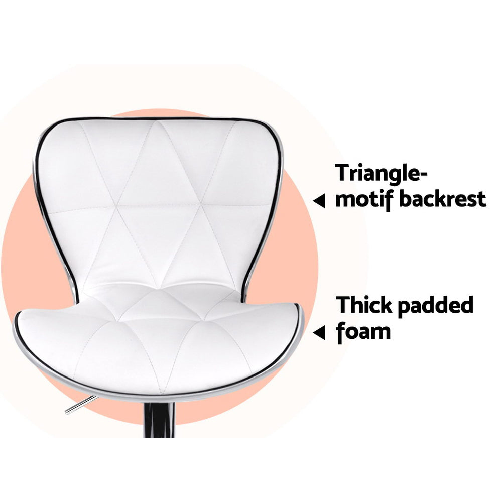 Halston Patterned Bar Stools – White – Set of 2