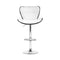 Set of 4 - Leather Patterned Bar Stools - White and Chrome