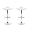 Set of 2 - Leather Gas Lift Bar Stools - White & Chrome