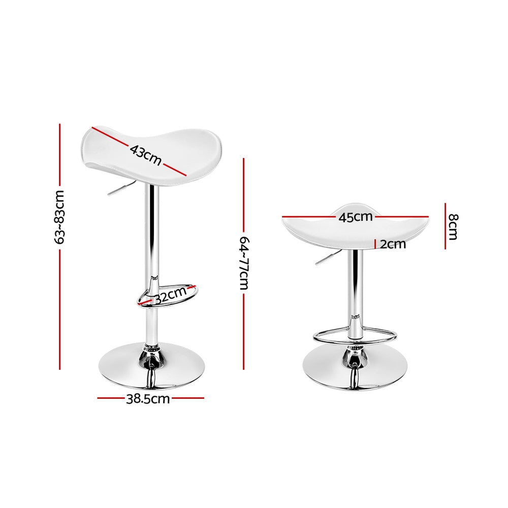Nara Gas Lift Bar Stools – White – Set of 2