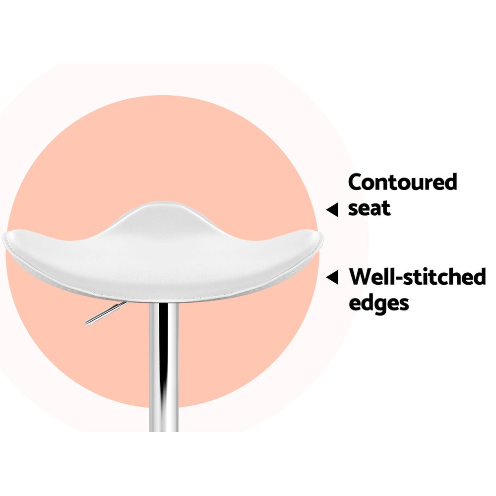 Nara Gas Lift Bar Stools – White – Set of 2