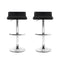 Set of 2 - Leather Wave Style Bar Stools - Black