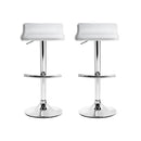 Set of 2 - Leather Wave Style Bar Stools - White