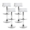 Set of 4 - Leather Wave Style Bar Stools - White