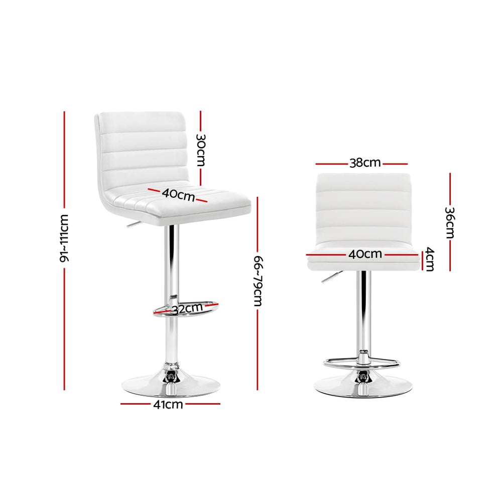 Kairo Line Style Bar Stools – White – Set of 2