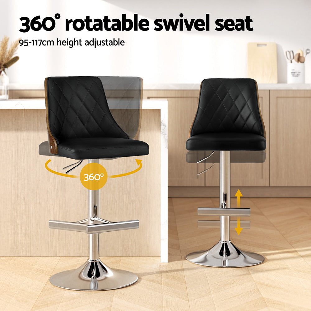 Alderon Bentwood Swivel Bar Stool – Black – Single