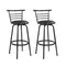 Artiss Set of 2 PU Leather Bar Stools - Black and Steel