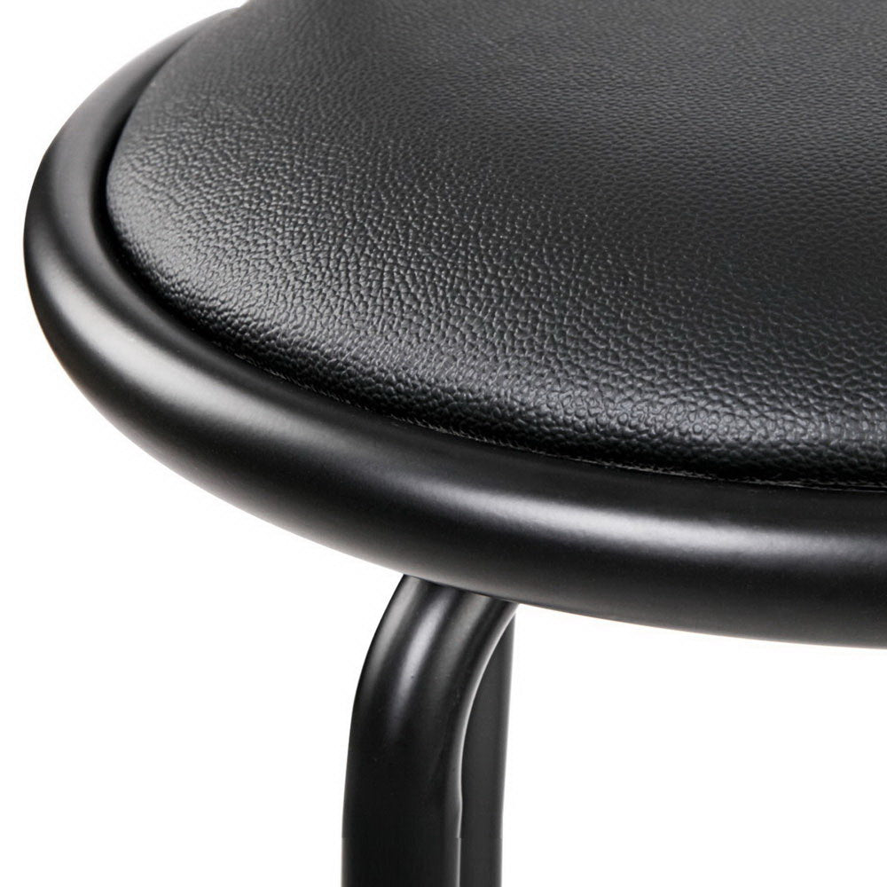 Kairo Swivel Leather Bar Stools – Black – Set of 4