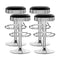 Artiss Set of 4 PU Leather Backless Bar Stools - Black and Chrome