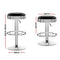 Set of 4 - Leather Backless Bar Stools - Black and Chrome