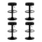 4 x Leather Bar Stools – Gas Lift, Black