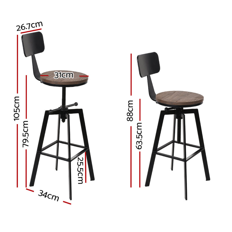 Vintage Adjustable Metal Bar Stool