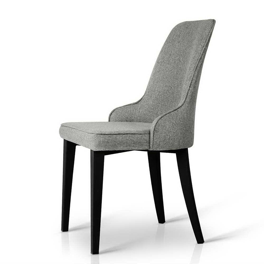 Tempo Fabric Dining Chairs – Grey – Set of 2