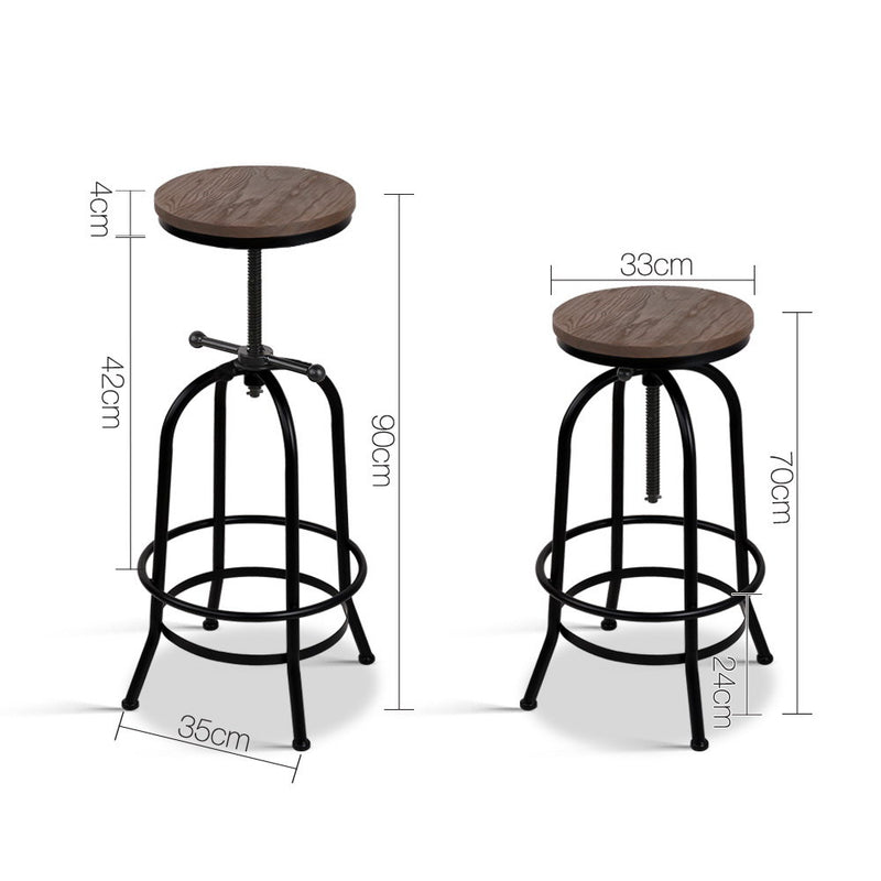 Adjustable Wooden Bar Stool