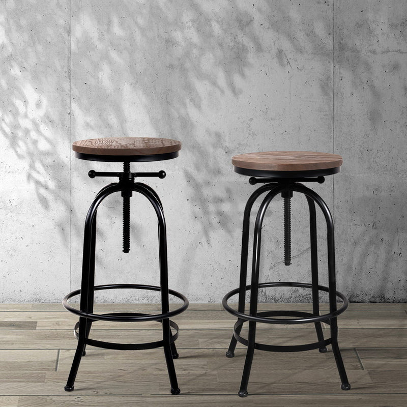 Adjustable Wooden Bar Stool